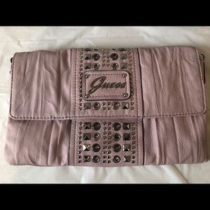 Guess Women’s Pink Crossbody Purse Silver Accents
